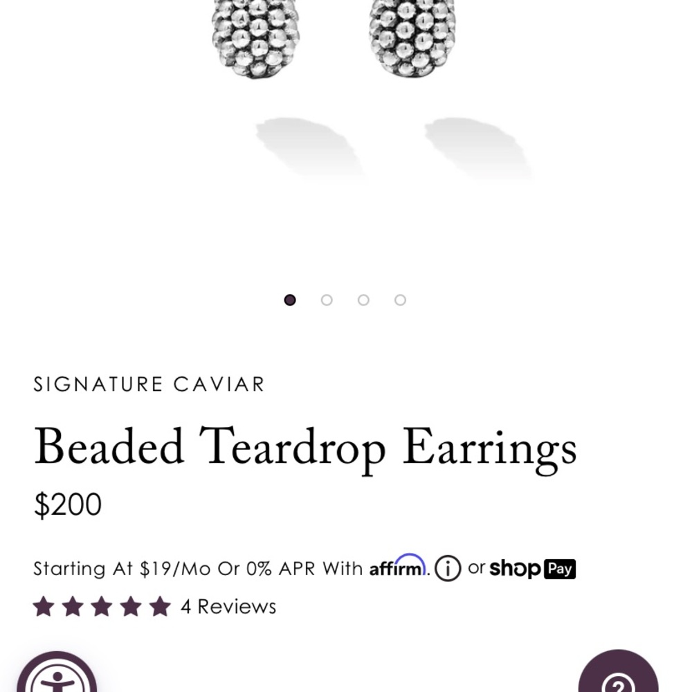 Brand new Lagos beaded teardrop earrings